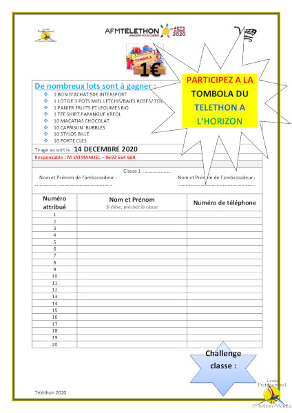 AFFICHE TOMBOLA TELETHON